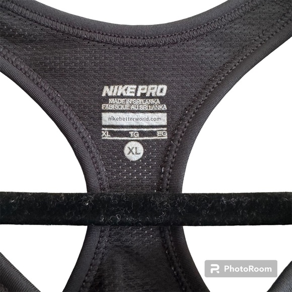 NIKE PRO GIRLS WOMEN SPORTS BRA BLACK AND WHITE - Picture 2 of 3